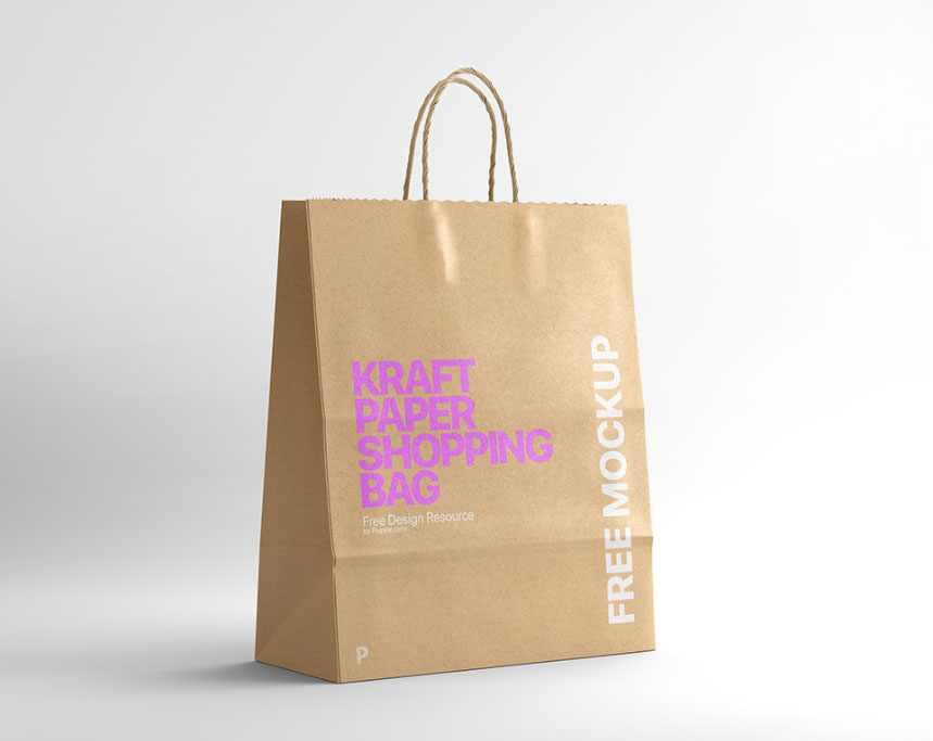 Kraft Paper Shopping Bag Mockup